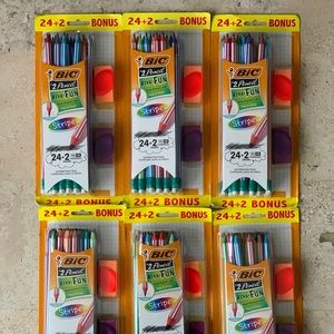 6 - BIC Xtra-Fun Stripes #2 Pencil, 24+2 Packs
